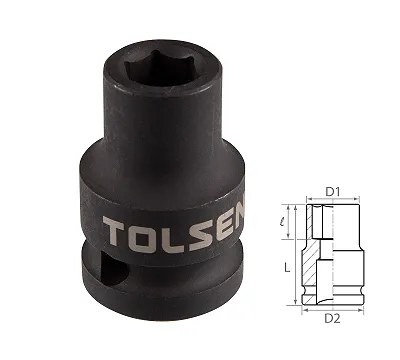 Головка торцевая ударная шестигранная 1/2", 10 мм TOLSEN TT18210