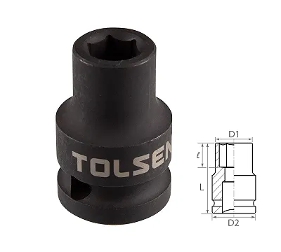 Головка торцевая ударная шестигранная 1/2", 9 мм TOLSEN TT18209