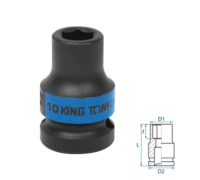 Головка торцевая ударная шестигранная KING TONY