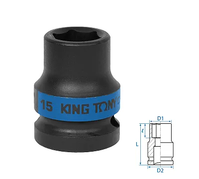 Головка торцевая ударная шестигранная KING TONY DIN 3129
