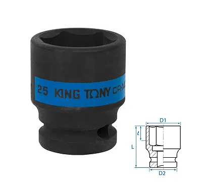 Головка торцевая ударная шестигранная KING TONY