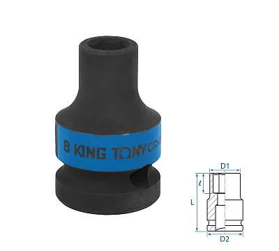 Головка торцевая ударная шестигранная KING TONY