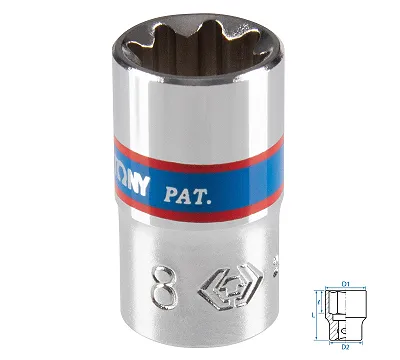 Головка торцевая восьмигранная KING TONY DIN 3120