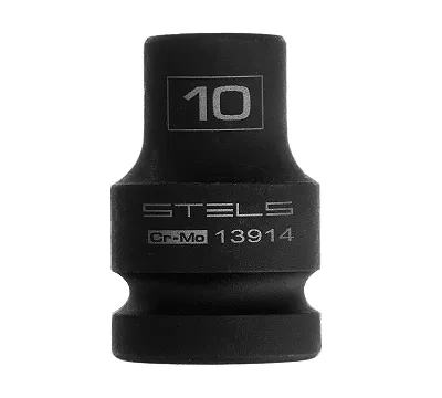 Головка ударная шестигранная, 10 мм, 1/2, CrMo Stels