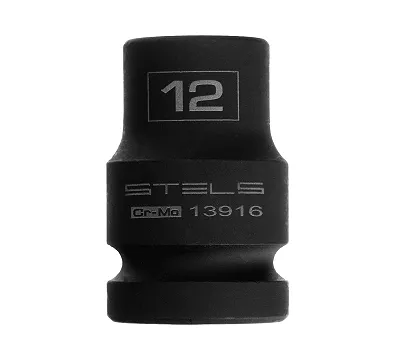 Головка ударная шестигранная, 12 мм, 1/2, CrMo Stels