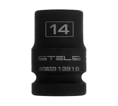 Головка ударная шестигранная, 14 мм, 1/2, CrMo Stels
