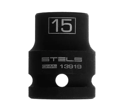 Головка ударная шестигранная, 15 мм, 1/2, CrMo Stels