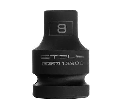Головка ударная шестигранная, 8 мм, 1/2, CrMo Stels