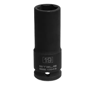 Головка ударная удлиненная шестигранная, 19 мм, 1/2, CrMo Stels