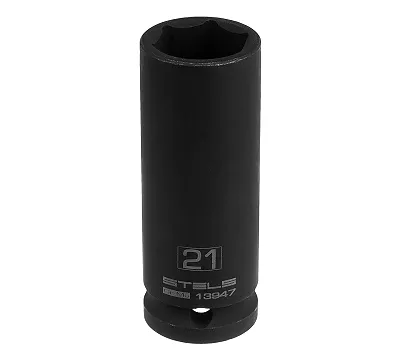 Головка ударная удлиненная шестигранная, 21 мм, 1/2, CrMo Stels