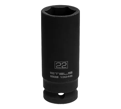 Головка ударная удлиненная шестигранная, 22 мм, 1/2, CrMo Stels