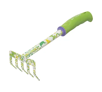 Грабли 5 - зубые, 85 х 310 мм, стальные, пластиковая рукоятка, Flower Green, Palisad
