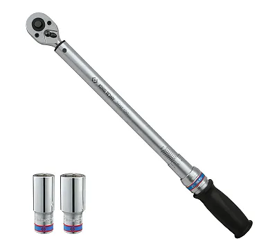 KING TONY Динамометрический ключ 1/2", 40-200 Нм, для левой и правой резьбы, футляр, в комплекте 2 т P34462-1DG