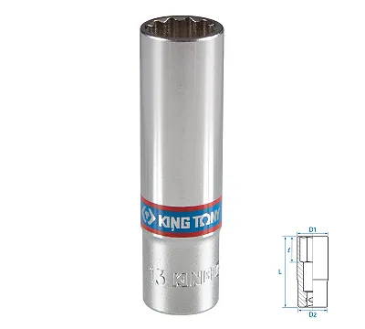 KING TONY Головка торцевая глубокая двенадцатигранная 3/8", 13 мм  323013M