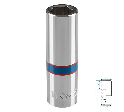 KING TONY Головка торцевая глубокая шестигранная 1/4", 11 мм  223511M