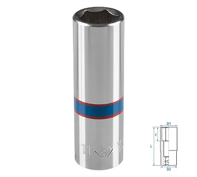KING TONY Головка торцевая глубокая шестигранная 1/4", 11 мм  223511M