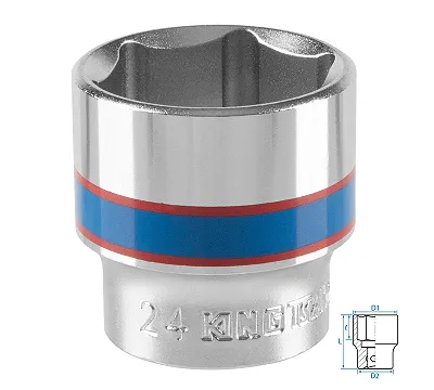 KING TONY Головка торцевая стандартная шестигранная 3/8", 24 мм  333524M