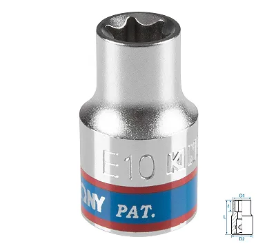 KING TONY Головка торцевая TORX Е-стандарт 3/8", Е10, L = 28 мм  337510M