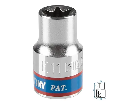 KING TONY Головка торцевая TORX Е-стандарт 3/8", Е11, L = 28 мм 337511M