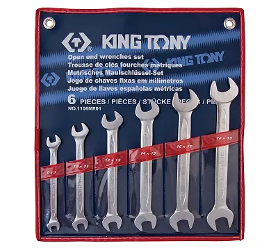 KING TONY Набор рожковых ключей, 8-19 мм, 6 предметов 1106MR01