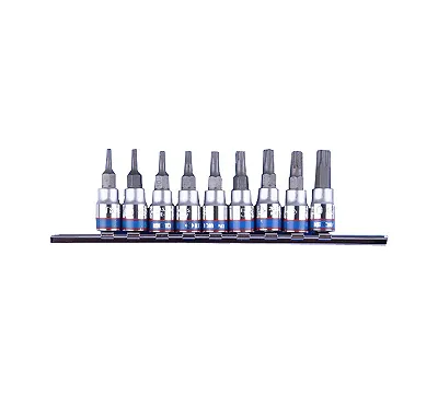 KING TONY Набор торцевых насадок 1/4", TORX, Т8-Т40 мм, L = 37 мм, 9 предметов  2109PR