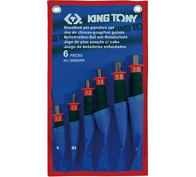 KING TONY Набор выколоток с протектором, чехол из теторона, 6 предметов 1006GPN