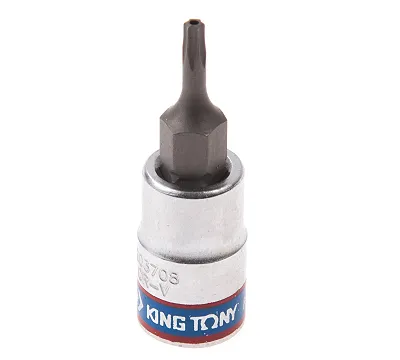 KING TONY Насадка (бита) торцевая 1/4", TORX, T8, L = 37 мм, с отверстием  203708