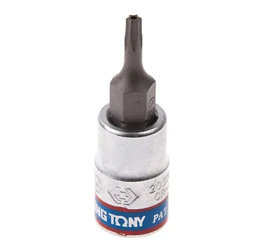 KING TONY Насадка (бита) торцевая 1/4", TORX, T9, L = 37 мм, с отверстием  203709