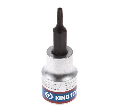KING TONY Насадка (бита) торцевая 3/8", TORX, T10, L = 50 мм, с отверстием  302710