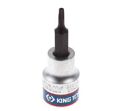 KING TONY Насадка (бита) торцевая 3/8", TORX, T10, L = 50 мм, с отверстием  302710