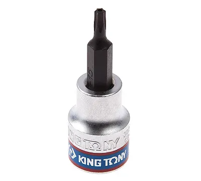 KING TONY Насадка (бита) торцевая 3/8", TORX, T15, L = 50 мм, с отверстием  302715