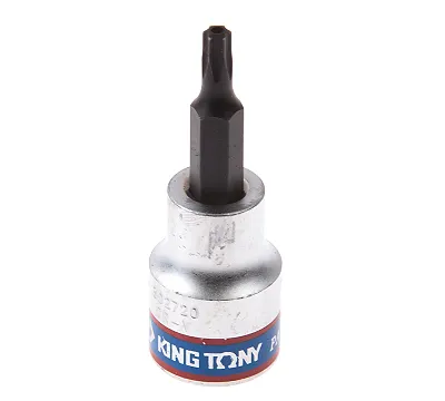 KING TONY Насадка (бита) торцевая 3/8", TORX, T20, L = 50 мм, с отверстием  302720