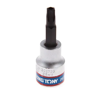 KING TONY Насадка (бита) торцевая 3/8", TORX, T30, L = 50 мм, с отверстием  302730