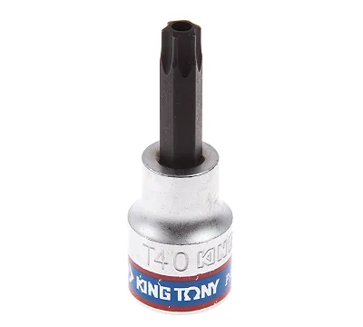 KING TONY Насадка (бита) торцевая 3/8", TORX, T40, L = 50 мм, с отверстием  302740
