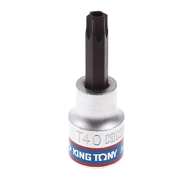 KING TONY Насадка (бита) торцевая 3/8", TORX, T40, L = 50 мм, с отверстием  302740