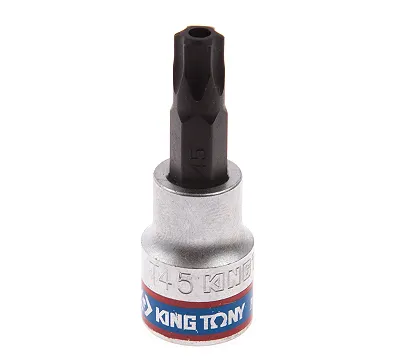 KING TONY Насадка (бита) торцевая 3/8", TORX, T45, L = 50 мм, с отверстием  302745