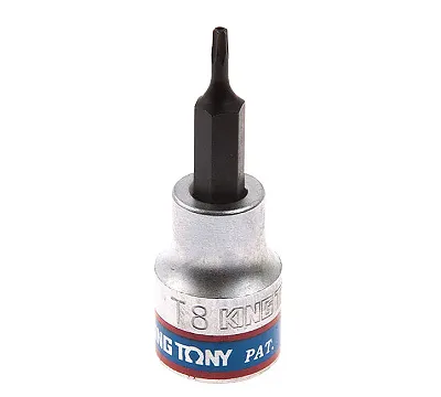KING TONY Насадка (бита) торцевая 3/8", TORX, T8, L = 50 мм, с отверстием  302708