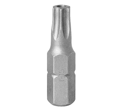 KING TONY Вставка (бита) торцевая 1/4", TORX, T15, L = 25, с отверстием  102515U