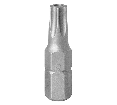 KING TONY Вставка (бита) торцевая 1/4", TORX, T30, L = 25, с отверстием  102530U