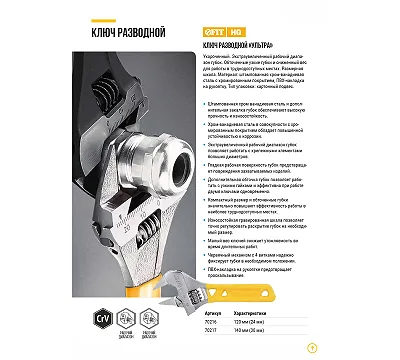 Ключ разводной FIT