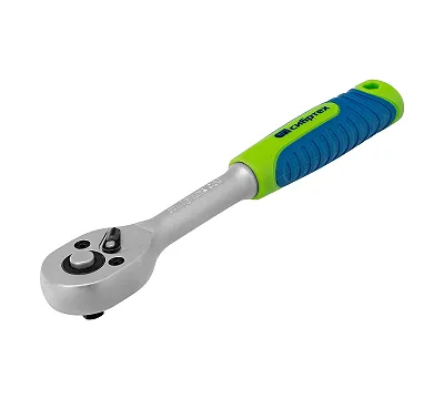 Ключ-трещотка 1/4", 45 зубьев, с быстрым сбросом, матовый хром Сибртех
