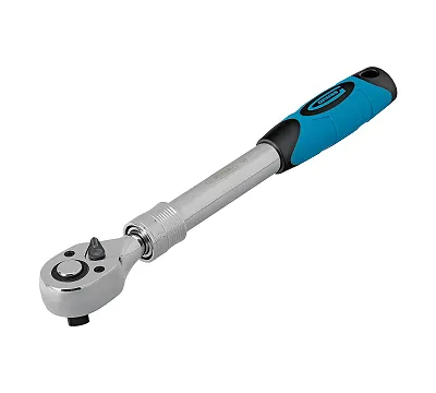 Ключ-трещотка телескопический 1/2", 305-445 мм, CrV, 72 зуба, с быстрым сбросом, хром Gross