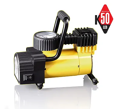 Компрессор автомобильный, портативный, фонарь КАЧОК К50 LED