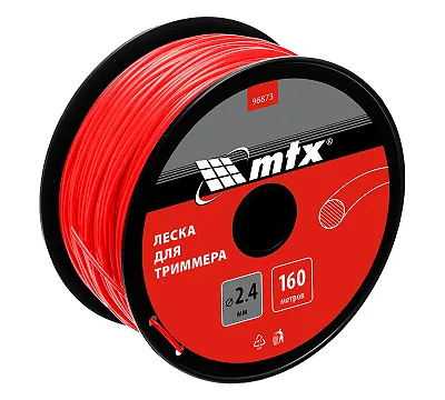 Леска для триммера круглая 2,4 мм х 160 м, на катушке MTX