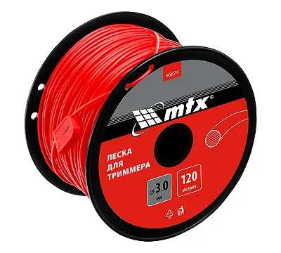Леска для триммера круглая 3,0 мм х 120 м, на катушке MTX
