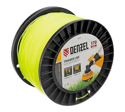 Леска для триммера квадрат 1,6мм х 370м, на DIN катушке FLEX CORD Denzel