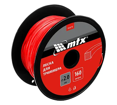 Леска для триммера квадрат 2,0 мм х 160 м, на катушке MTX