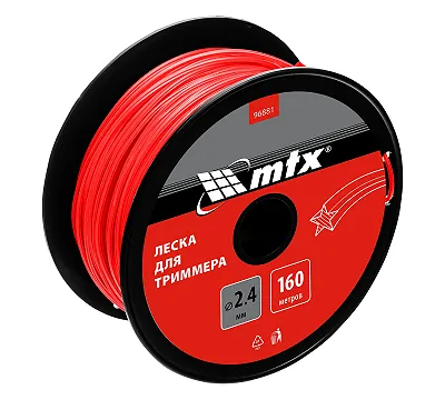 Леска для триммера звезда 2,4 мм х 160 м, на катушке MTX