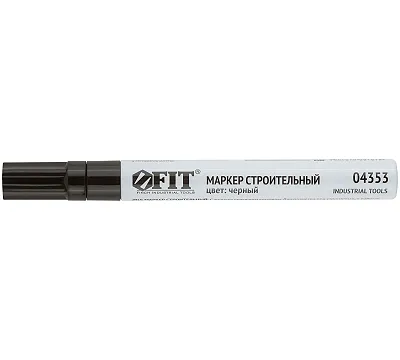 Маркер строительный с жидким красящим составом, алюминиевый корпус, черный FIT