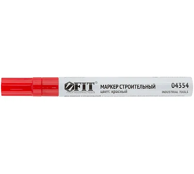 Маркер строительный с жидким красящим составом, алюминиевый корпус, красный FIT